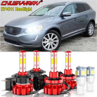 For Volvo XC60 2010-2017 4X H7 H11 Combo LED Headlight High & Low Beam Bulbs - Image 1 of 4