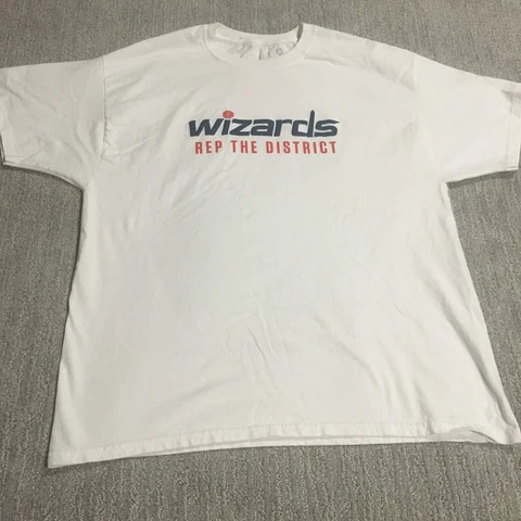 Washington Wizards T Shirt Men's XL White Double Sided Short Sleeve Basketball Cover
