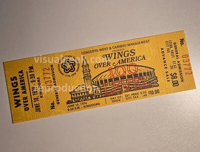 Paul McCartney Unused Concert Ticket June 10 1976 Seattle Kingdome Reproduction - Image 1 of 4