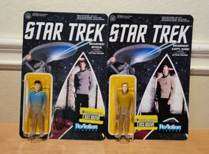 Star Trek TOS ReAction Beaming Spock & Kirk 3.75" Action Figures Set of 2 EE Exc - Picture 1 of 2
