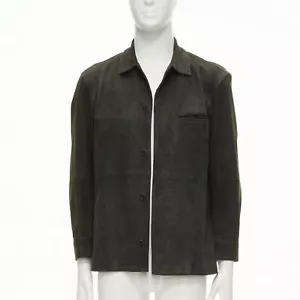 ISSEY MIYAKE WHITE LABEL giacca sovracamicia pelle scamosciata pelle bovina grigia JP1 S - Foto 1 di 11