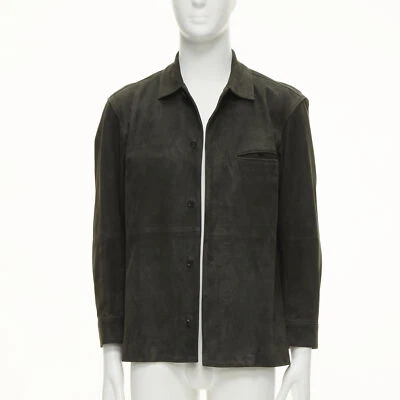ISSEY MIYAKE WHITE LABEL grey cowhide suede leather overshirt jacket JP1 S - Image 1 of 4