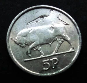 Ireland 1993 | ERROR | Irish 5p | Five Pence | Bull | KM.28 | High Grade - Picture 1 of 2