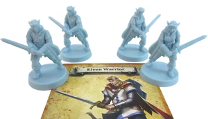 HEROQUEST: Mage Of The Mirror 4x ELVEN WARRIOR Minis & Card NEW! - Picture 1 of 5