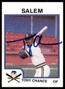 1987 PROCARDS TONY CHANCE ROOKIE AUTO SALEM BUCCANEERS #1260