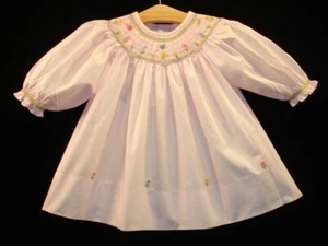 Ciao Bebe NUEVO Vestido Bordado a Mano Bishop Calado Bebé Niña Lt ROSA Talla 24M - Imagen 1 de 7