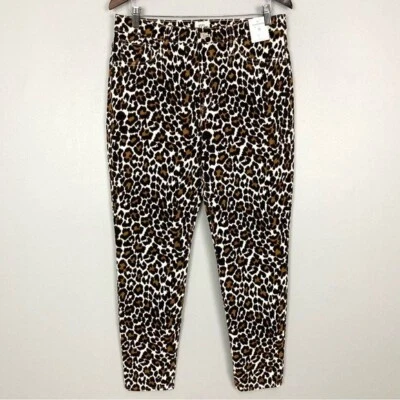 J. Pantalones de pana Crew tiro alto palillo de dientes para mujer talla 31 leopardo ajustados AQ625 Foto 1 de 4