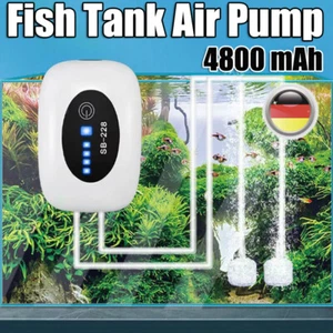 4800mAh Aquarium Luftpumpe Akku Sauerstoffpumpe Leise Pumpe Home & Aquarium DHL - Bild 1 von 14