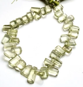 Gemas de amatista verde prasiolita 8x5 a 14x5 mm tamaño facetado corte cuentas de piedra 8" - Imagen 1 de 4
