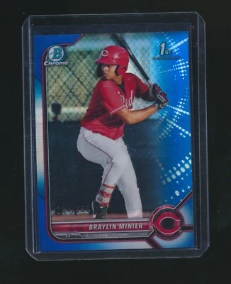 BRAYLIN MINIER 2022 BOWMAN CHROME BLUE RC REFRACTOR PARALLEL 104/150 #BCP-93 - Image 1 of 2
