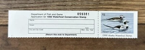 WTDstamps - 1990 ALASKA - State Duck Stamp - Mint OG NH **HUNTER TYPE** - Picture 1 of 2