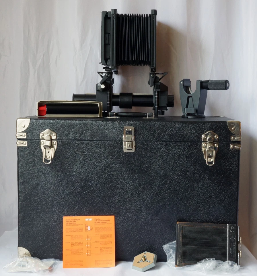 Suporte de banco para câmera monotrilho Sinar 4x5, trilho de extensão 6" com estojo pouco usado - Imagem 1 de 4