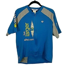 Pearl Izumi Mens Cycling Shirt Blue Live Larger Alltel Wireless Half Sleeve Size - Picture 1 of 7