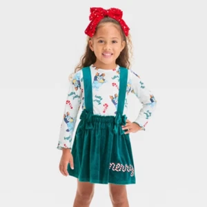 Bluey Kleinkind Mädchen Weihnachten 2-teiliges Langarmshirt und Rockall Set, Größe 5T NEU - Bild 1 von 5