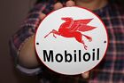 Mobil Mobiloil Pegasus Motor Oil Gas Station Bubble Front Porcelain Metal Sign
