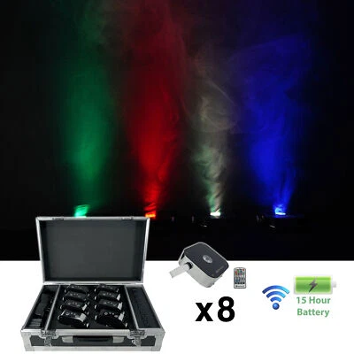 Rockville MINI RF1 V2 CHARGE PACKAGE (8) Battery DJ PAR Lights+Case+RF Remotes - Image 1 of 4