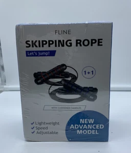2 Fline Adjustable Tangle Lightweight Skipping Jumping Ropes- Cushioned Handles - Picture 1 of 3