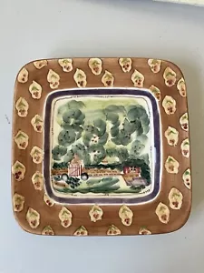 Michal Sparks - Hand Painted Plate - Country Scene House W/fence - Picture 1 of 6
