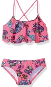 Kanu Surf Girls' Alania Flounce Bikini Beach Sport 2 Piece Swimsuit for Girls 8 - Picture 1 of 3