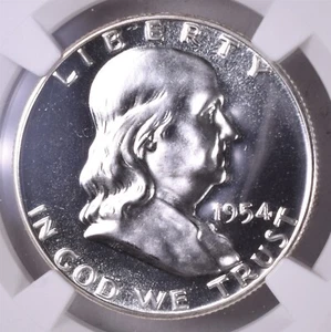 1954 Franklin Silver Half Dollar - NGC PF68 - Starting At Greysheet Bid - Picture 1 of 3