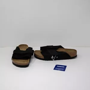 NUEVO Birkenstock Mujer Kyoto Nubuck Gamuza Punta Abierta Cuero Sandalias Sin Cordones Zapato - Imagen 1 de 5