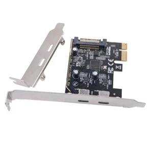 Carte D'Extension PCIE Vers Type C PCI-E X1 Vers 2 Ports TYPE-C USB 3.2 GE2713 - Photo 1/7