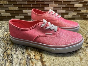 Near Mint VANS Authentic Classic Neon Pink Glitter Womens Shoes Juniors Size 7 - Picture 1 of 1