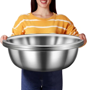 2 Pack Large Mixing Bowl Oversized All Purpose 304 Stainless Steel Bowls Polishe - Picture 1 of 6