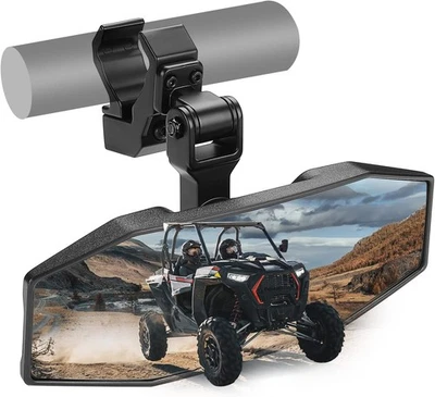 KEMIMOTO UTV Center Mirror, Adjustable Aluminum Clamp 10"*3.74", black  - Image 1 of 4