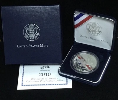 2010 Boy Scouts Silver Dollar Proof Coins, 90% Silver, US Mint. - Image 1 of 4