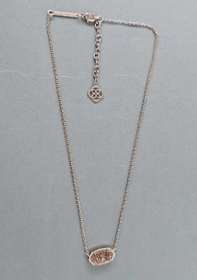 Kendra Scott Elisa Rose Gold Pendant Necklace in Rose Gold Drusy 16'' - Image 1 of 4