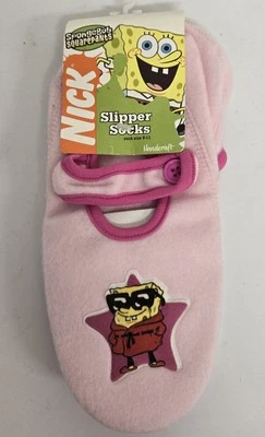 De colección 2004 Nickelodeon Bob Esponja Pantalones Cuadrados Estrella de Rock Rosa Zapatilla Calcetines 9-11 Foto 1 de 4