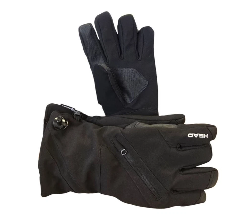 Head Adult Unisex Ski Gloves Black L Works w/Touchscreens Multiuse Zipper Pocket