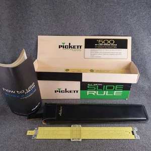 Regla deslizante Pickett modelo N-500-ES Hi-Log Speed 1962 vintage con caja original - Imagen 1 de 24