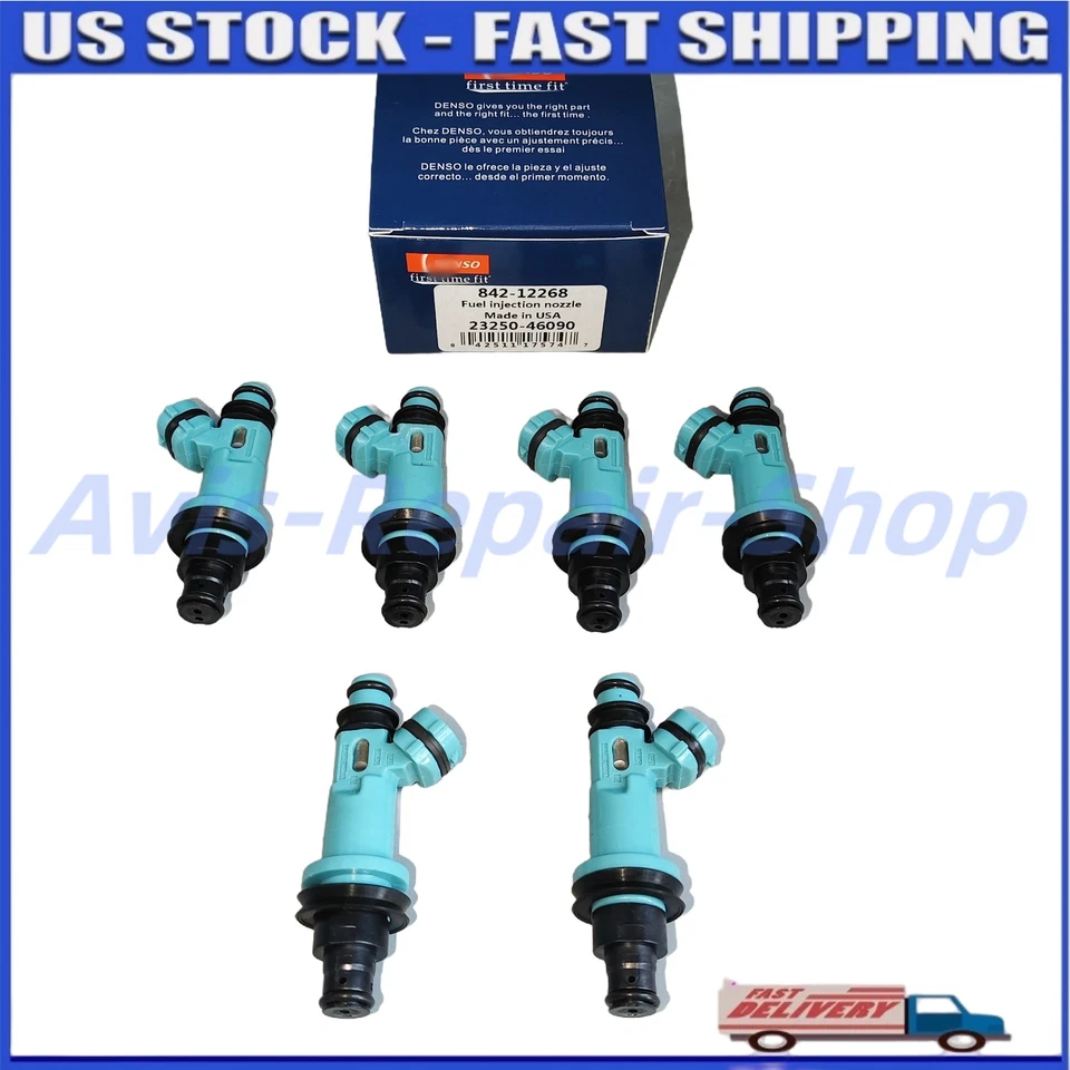 6X DENSO Fuel Injectors 23250-46090 For Toyota Supra Lexus SC300 IS300 GS300 Foto 1 de 4