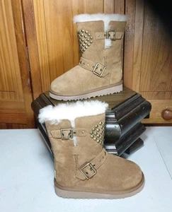 UGG Adrianna Chestnut Brown Kids Girls Winter Shearling Boots - Picture 1 of 7