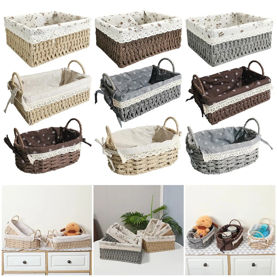 Multipurpose Rattan Storage Basket Handmade for Bathroom Bedroom Organizer - Image 1 of 1