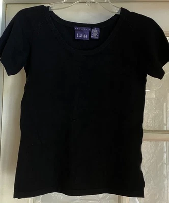 SUÉTER RAGLÁN MANGA CORTA ELÁSTICO SUAVE NEGRO HILLARD & HANSEN USADO EN EXCELENTE ESTADO PARA MUJER - S Foto 1 de 4