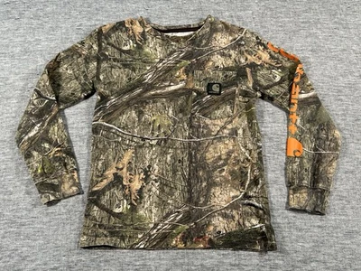 Carhartt Shirt Boys Small Camo Mossy Oak Country DNA Long Sleeve Pocket Pullover - Image 1 of 4