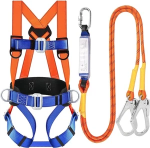 Safety Harness Fall Protection Kit: Full Body Roofing harnesses with Shock... - Picture 1 of 6