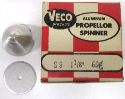Veco #S9 1 1/8" ALUMINUM PROPELLOR SPINNER for model airplane MINT in box - Image 1 of 4