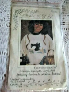 Stiches n' Stuff Applique Sweatshirt 1992 #cu34 material - Picture 1 of 2