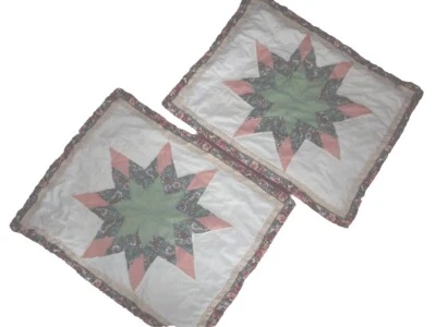 FALETAS DE ALMOHADA ESTÁNDAR TRADING CO STARBURST PATCHWORK VERDE SALMÓN FLORAL (PAR) Foto 1 de 4