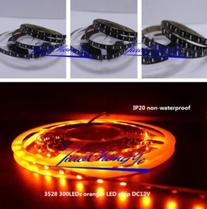 3528 orange Flexible LED strip light 60leds/m Black PCB non-waterproof DC12V - Picture 1 of 4