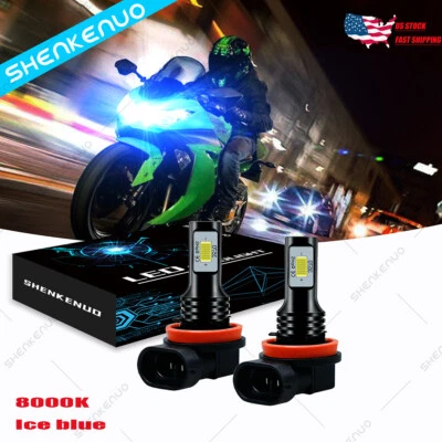For Ducati 848 1198 1098 R S EVO Panigale 1199 H11 H8 LED Headlight 8000K Bulbs - Image 1 of 4