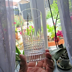 1 Baccarat Kristall Orangenglas Modell Nancy signiert H 14 cm - Bild 1 von 8