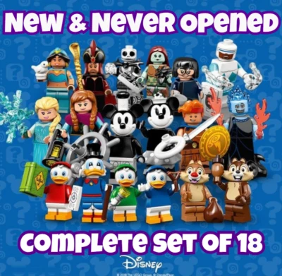Nuevo Precintado LEGO 71024 Disney Serie 2 Minifiguras - Juego Completo de 18 Foto 1 de 2