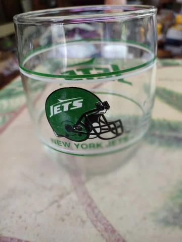 VINTAGE NFL NEW YORK JETS 4" GLASS TUMBLER Cover