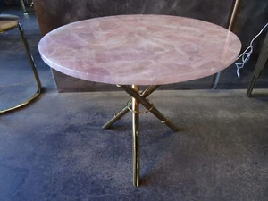 18" Rose Quartz Table Top semi precious stones pietradura home decor - Picture 1 of 6