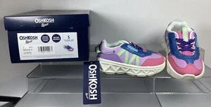 Osh Kosh BGosh Toddler Sneaker Size 5 MASON-G Slip On Shoe School Pink Purple - Picture 1 of 10